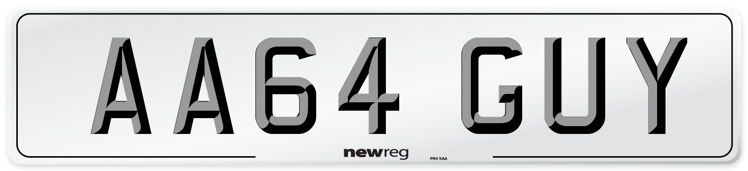 AA64 GUY Number Plate from New Reg
